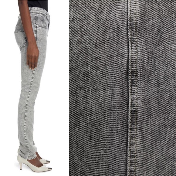 Isabel Marant NWT Hominy High Waist Slim Grey Jeans 42 Pin Tuck - Picture 2 of 8